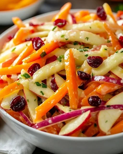 Refreshing Apple, Cranberry and Carrot Salad