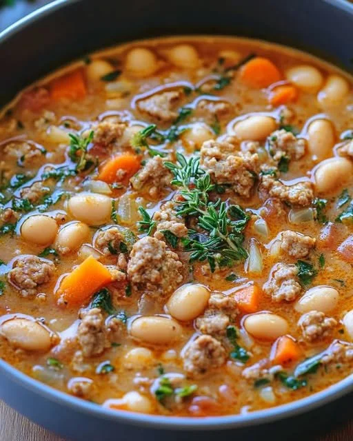 Spicy Italian Sausage and Cannellini Bean Soup