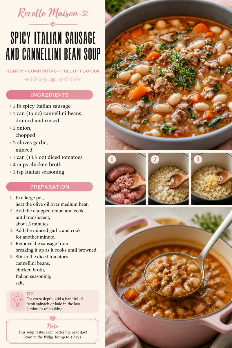 Spicy Italian Sausage and Cannellini Bean Soup
