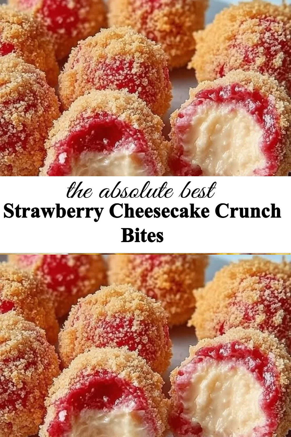 Delicious Strawberry Cheesecake Crunch Bites served on a plate
