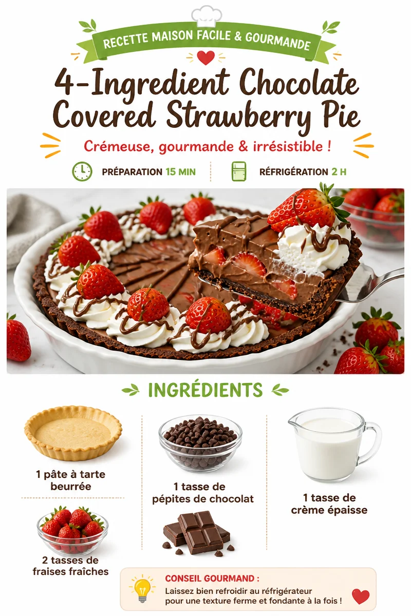 4-Ingredient Chocolate-Covered Strawberry Pie