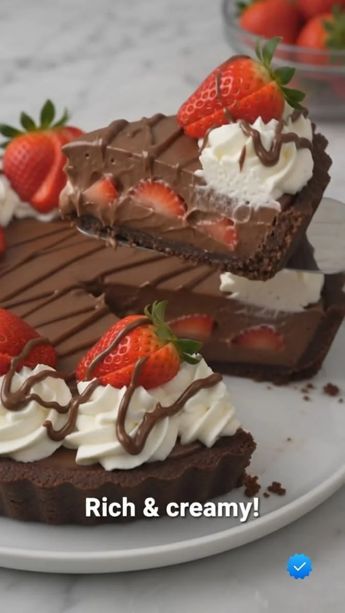 4-Ingredient Chocolate-Covered Strawberry Pie