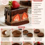 Wet Chocolate Cake with Strawberry Filling