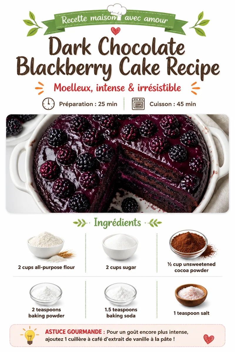 Dark Chocolate Blackberry Cake Recipe