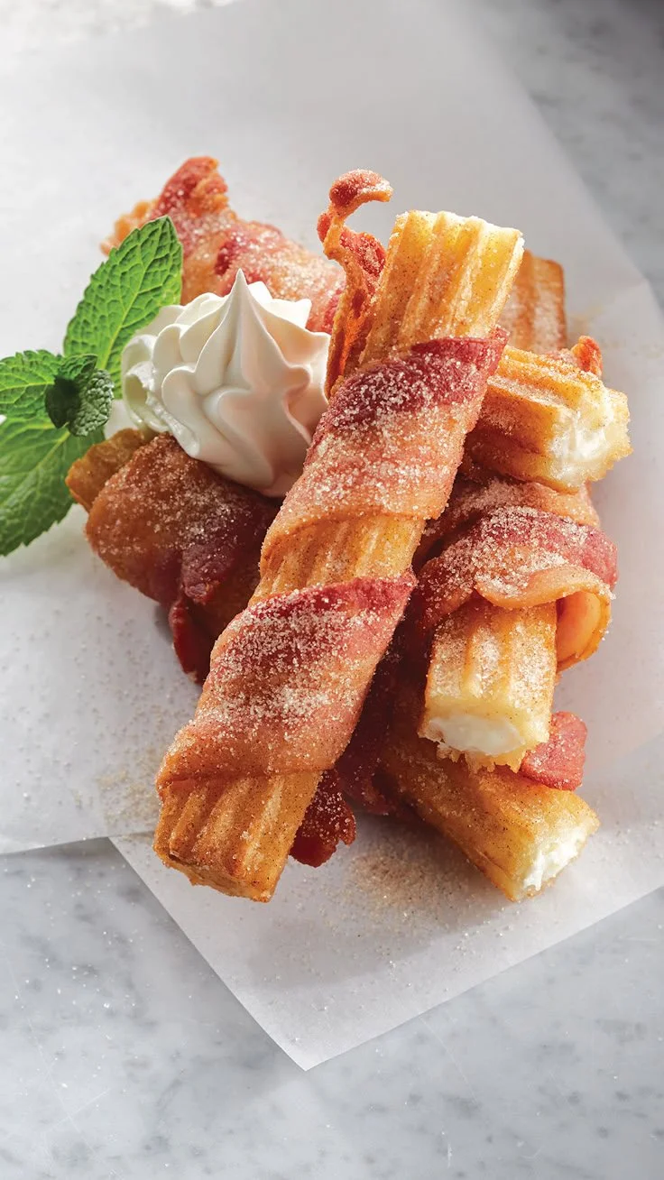 Del Pasado&reg; Cinnamon Roll Churros | Churros dessert ideas, How to make cinnamon roll churros, Chocolate cinnamon roll churros