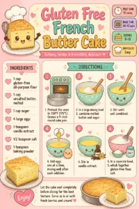 Sliced gluten-free French butter cake on a plate with a fork