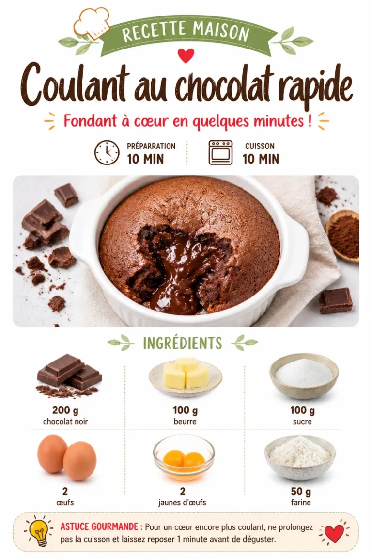 Delicious quick chocolate fondant dessert served on a plate with chocolate sauce.
