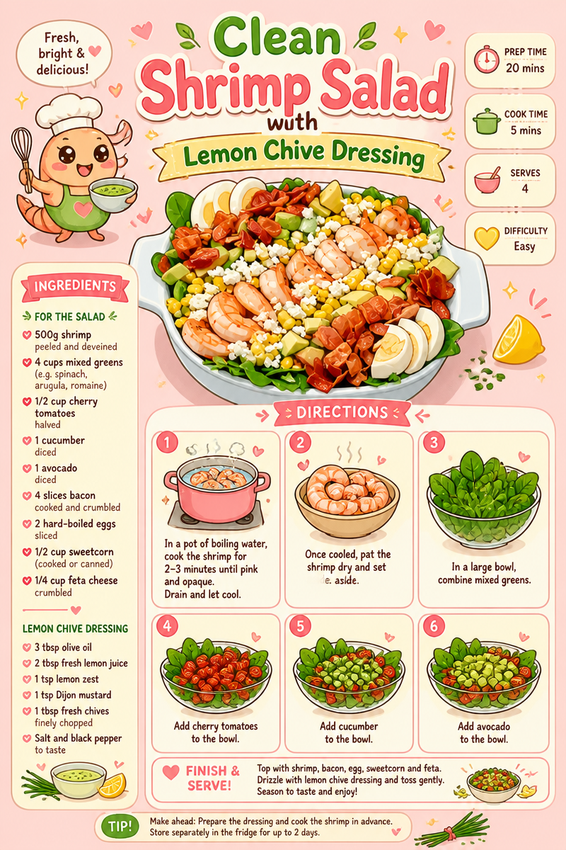 Clean Shrimp Salad with Lemon and Chive Dressing