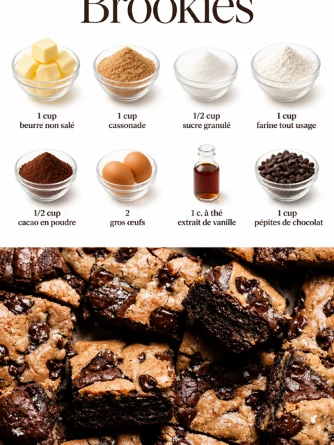 Brookies - mélange délicieux de brownies et cookies au chocolat