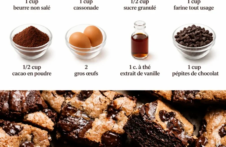 Brookies - mélange délicieux de brownies et cookies au chocolat