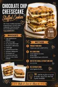Delicious chocolate chip cheesecake stuffed cookies freshly baked