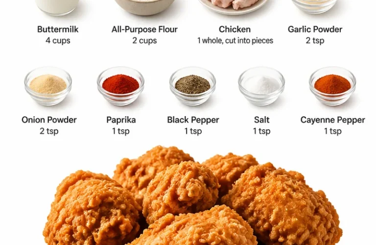 Homemade Copycat KFC Fried Chicken recipe with crispy coating and tender meat.