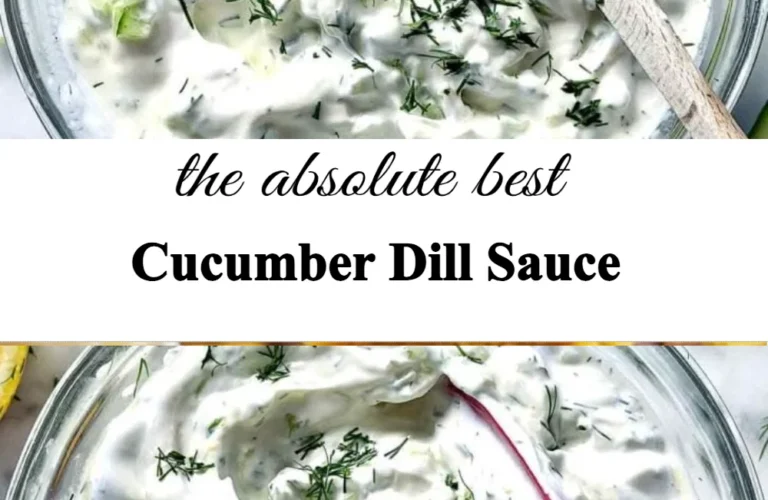 Homemade Cucumber Dill Sauce served in a bowl with fresh herbs