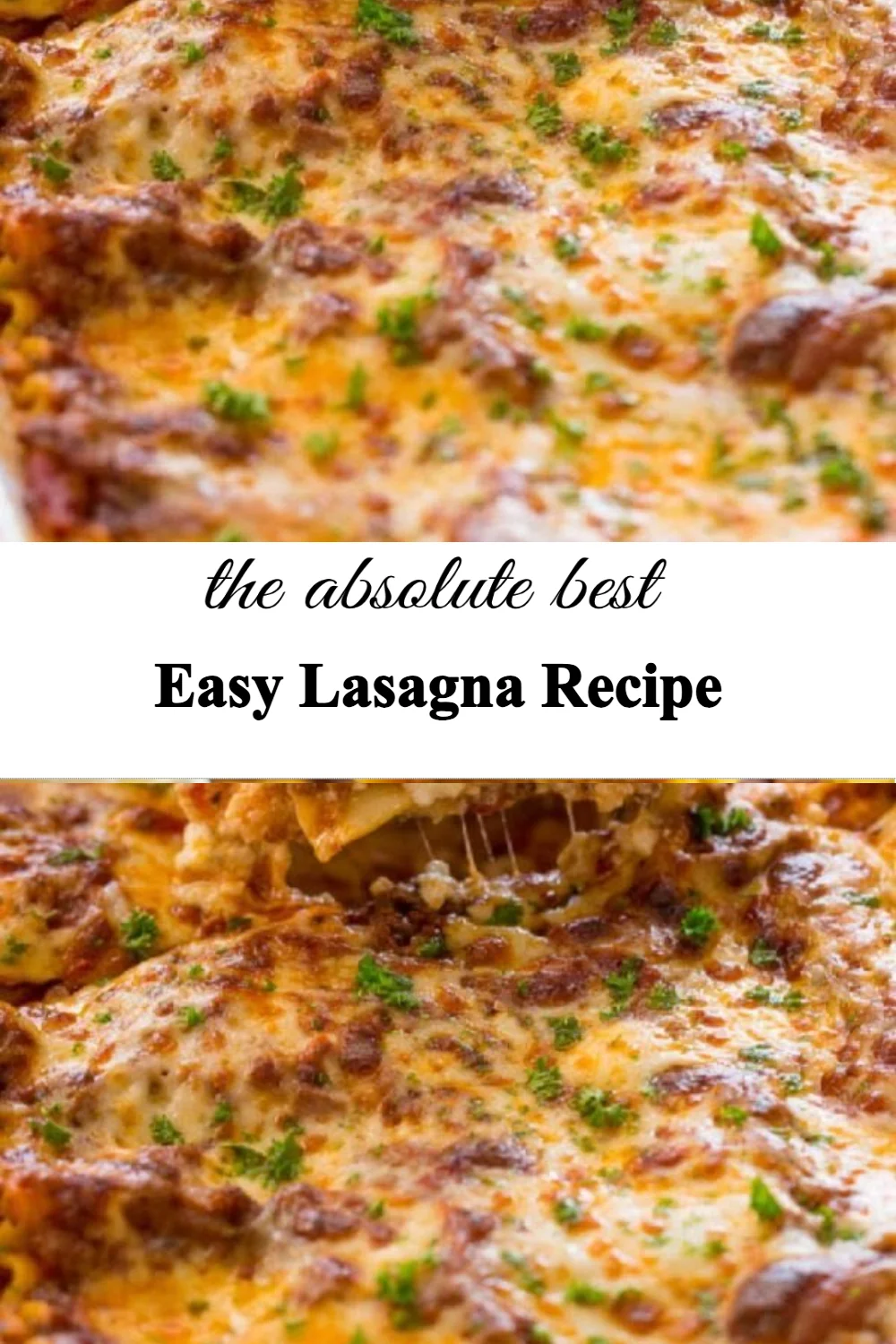 Delicious homemade lasagna served with fresh basil and cheese