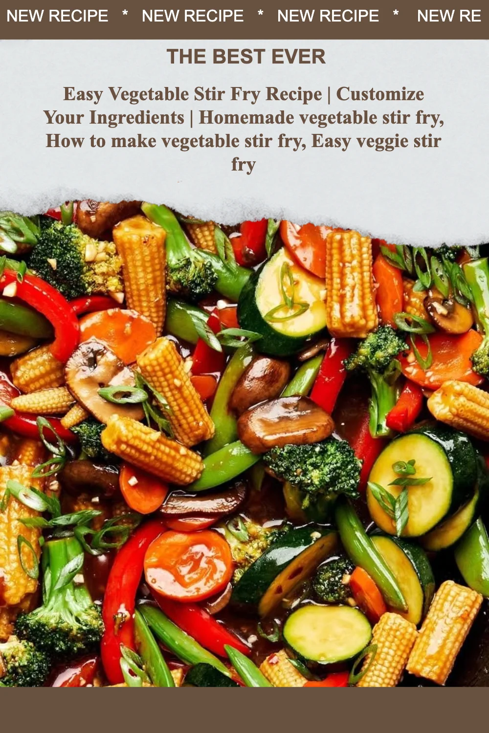 Colorful vegetable stir fry with fresh vegetables in a skillet.