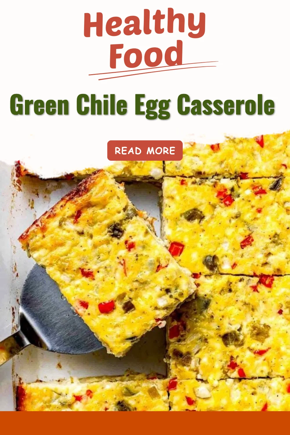 Delicious Green Chile Egg Casserole served on a plate with green chiles