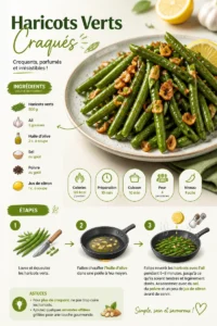 Recette de haricots verts craqués, légumes frais et savoureux