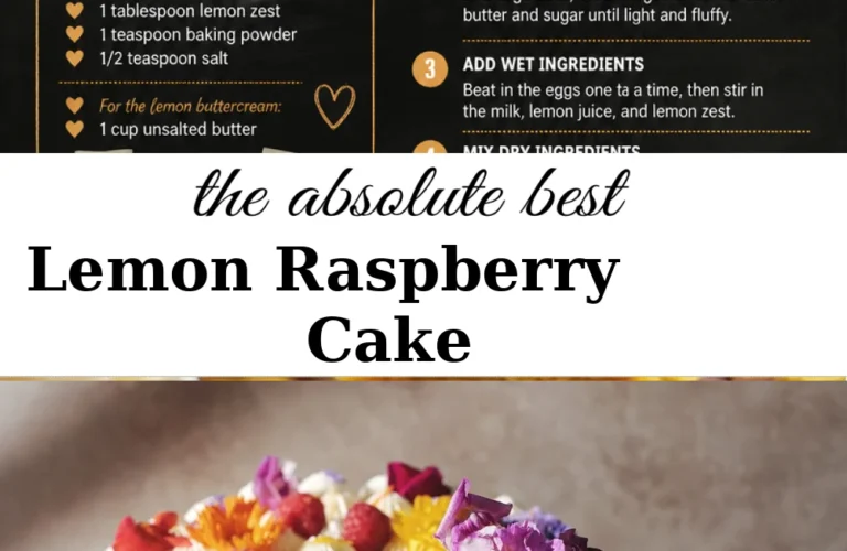 Slice of Lemon Raspberry Cake with fresh raspberries and lemon zest