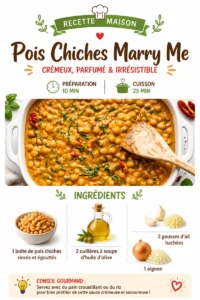 Plat savoureux de pois chiches préparés de manière créative et appétissante.