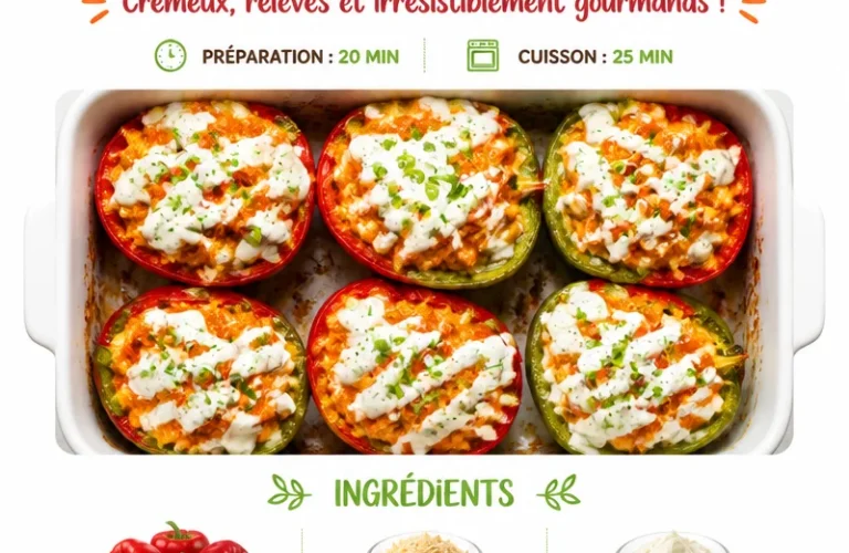 Poivrons farcis au poulet Buffalo, un plat délicieux et épicé.