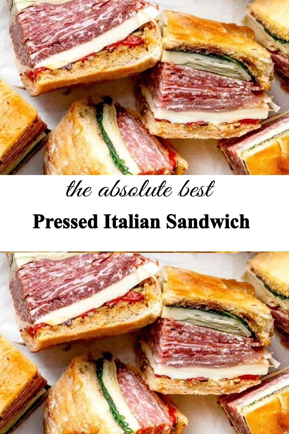 Delicious pressed Italian sandwich with meats and cheeses on a rustic loaf.