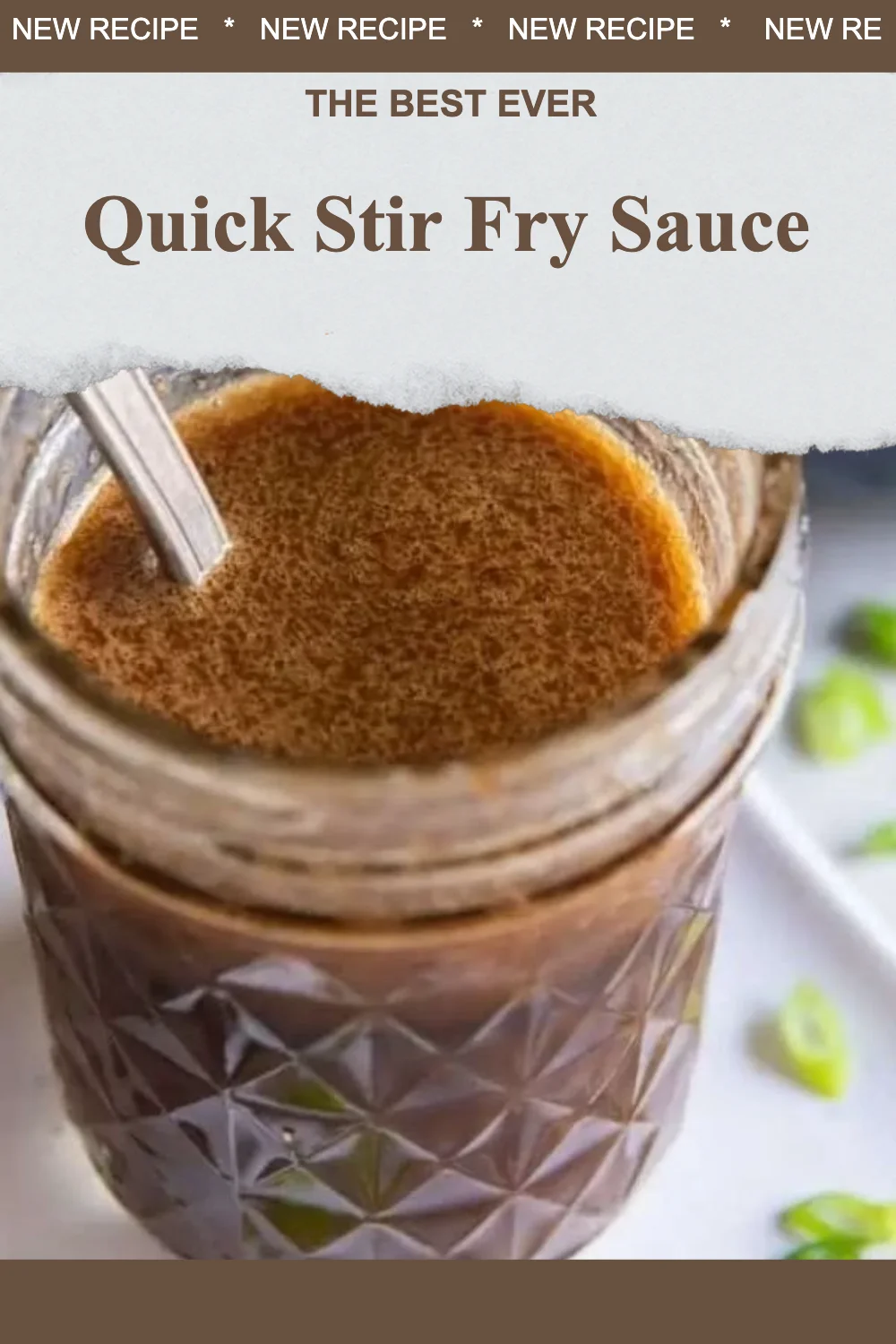 Homemade quick stir fry sauce with fresh ingredients and spices.