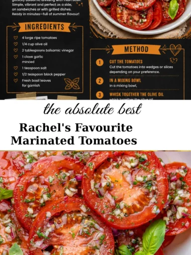 Deliciously marinated tomatoes recipe by Rachel featuring vibrant flavours.
