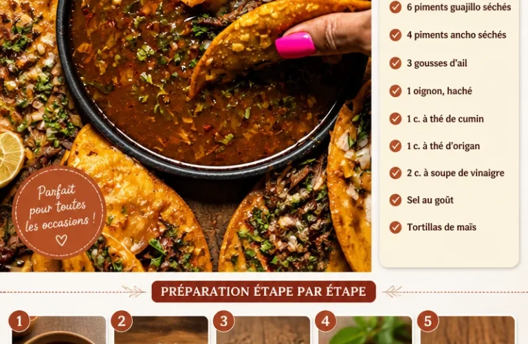 Tacos de Birria avec viande tendre et garnitures savoureuses