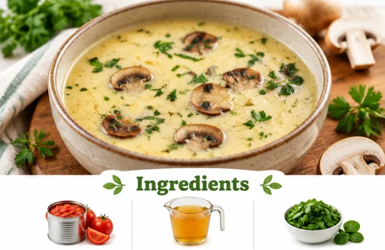 A selection of low calorie high protein soups garnished with fresh herbs.