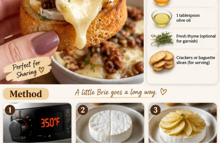 Baked Brie with Pears served on crostini for a delicious appetizer