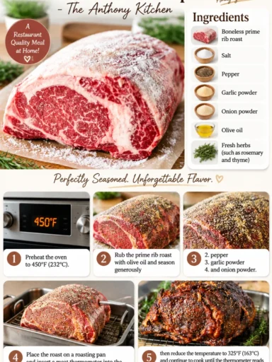 Juicy boneless prime rib cooked to perfection, ready to serve.