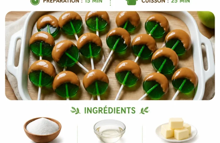 Delicious Caramel Apple Lollipops drizzled with rich caramel and apple flavor