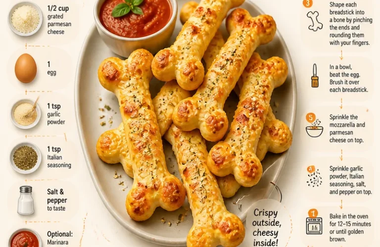 Cheesy Halloween breadstick bones shaped like skulls and bones for festive occasions