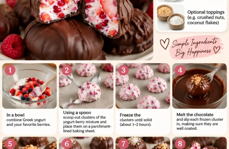 Chocolate Strawberry Greek Yogurt Clusters deliciously crafted for a healthy snack