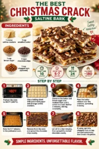 Delicious Christmas Crack made with Saltine crackers and chocolate