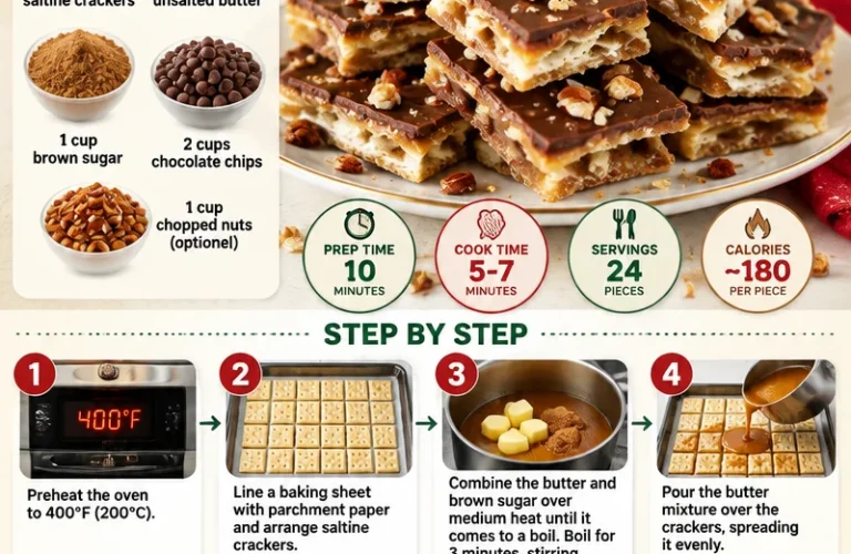 Delicious Christmas Crack made with Saltine crackers and chocolate