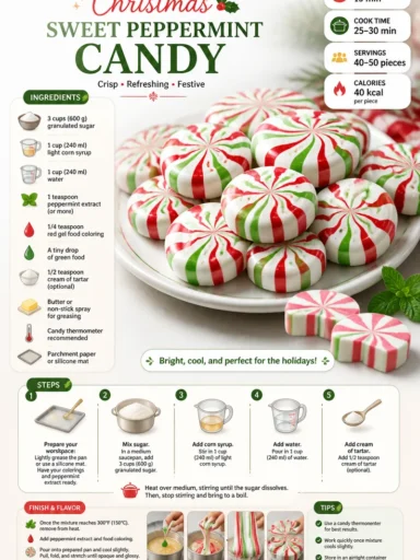 Delicious Christmas Sweet Mint Candy in festive packaging