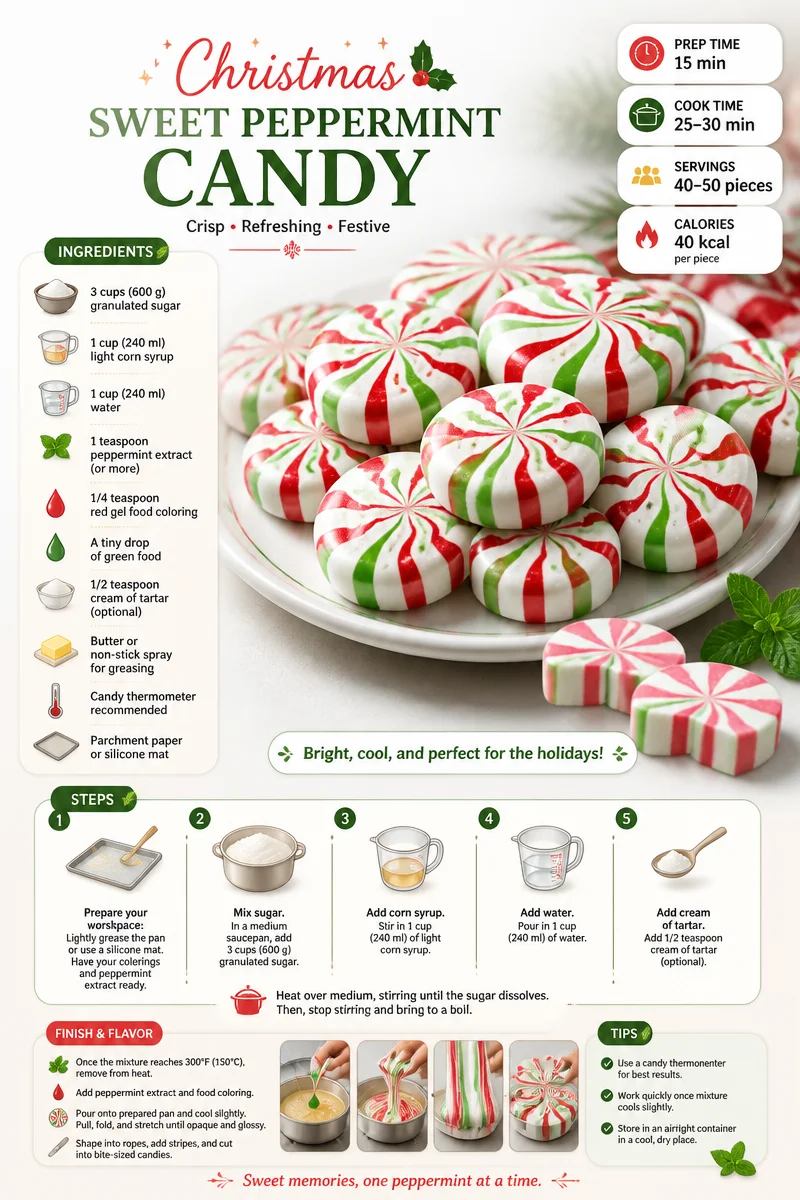Delicious Christmas Sweet Mint Candy in festive packaging