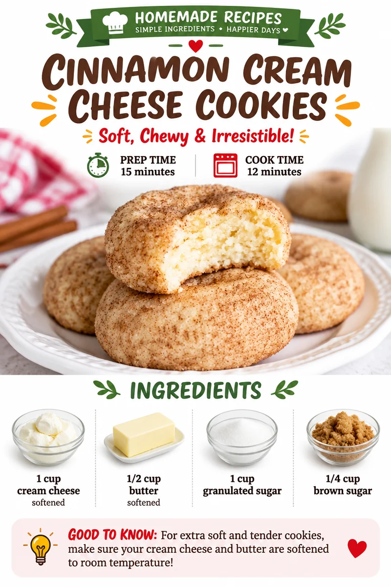 Freshly baked cinnamon cream cheese cookies on a white plate