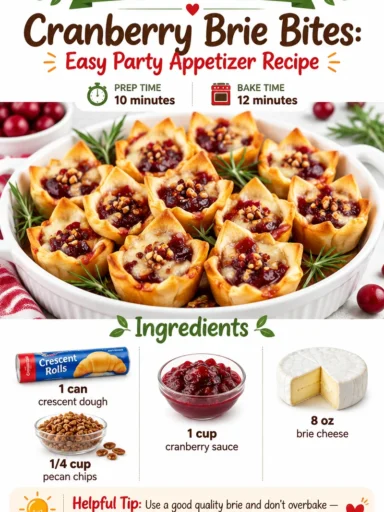 Cranberry brie bites on a serving plate, perfect for parties