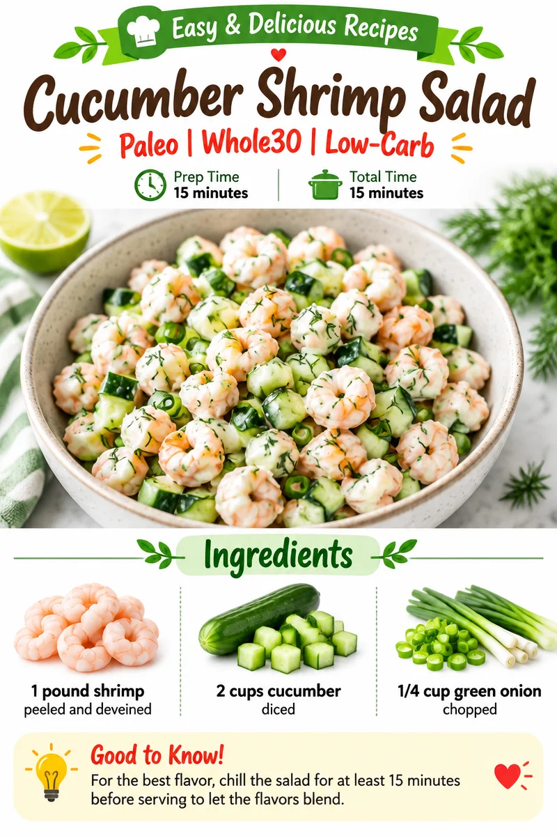 Cucumber shrimp salad with fresh ingredients and vibrant colors in a bowl.