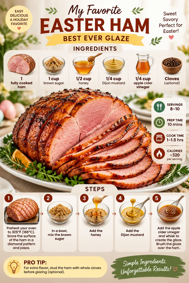 Deliciously glazed ham ready for Easter dinner.