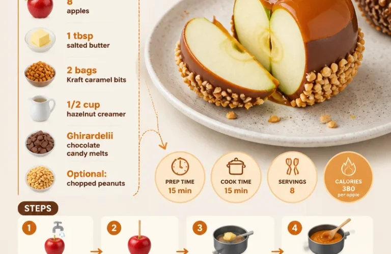 Delicious homemade caramel apples with 5 simple ingredients