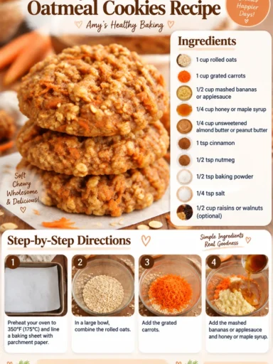 Delicious carrot cake oatmeal cookies on a plate