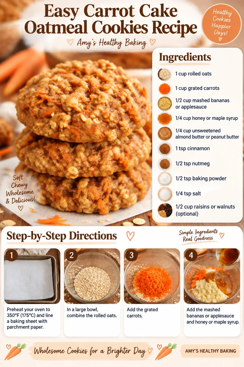 Delicious carrot cake oatmeal cookies on a plate