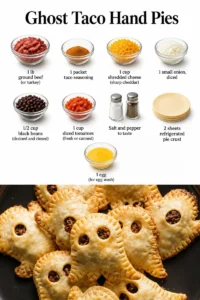 Delicious Ghost Taco hand pies served on a rustic plate