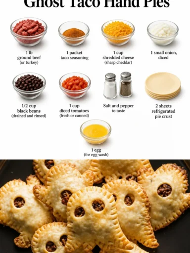 Delicious Ghost Taco hand pies served on a rustic plate