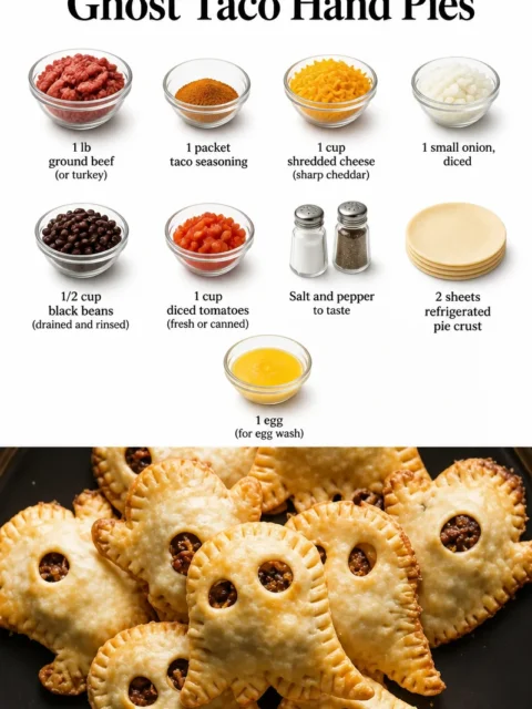 Delicious Ghost Taco hand pies served on a rustic plate