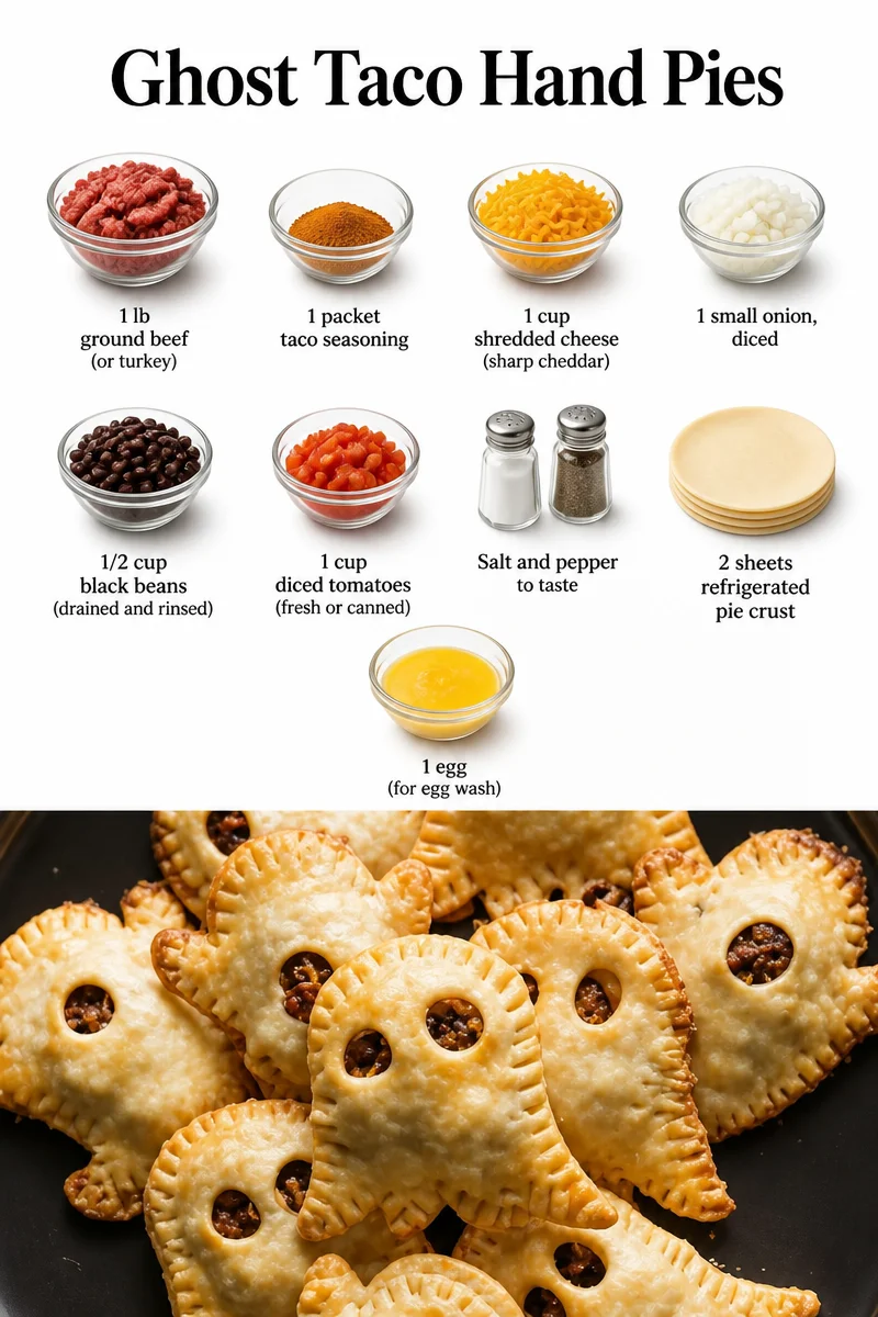 Delicious Ghost Taco hand pies served on a rustic plate