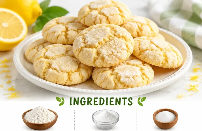 Gluten-free and dairy-free lemon crinkle cookies on a plate